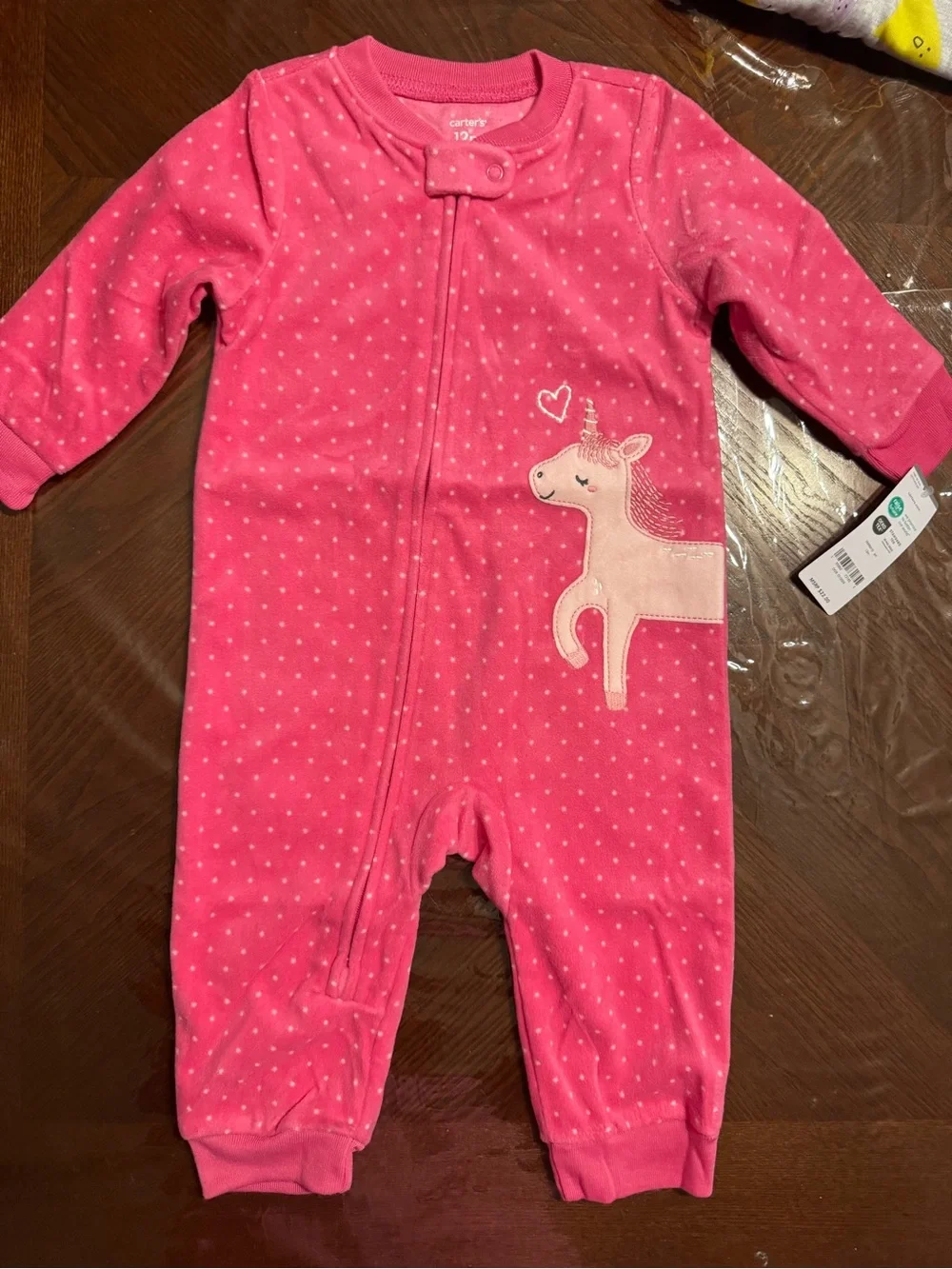 Carter's Pink Unicorn & Patterned Multi-Color Baby One-Piece Sleepers (2-Pack)